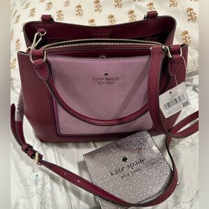 Kate Spade Burgundy and Pink Leather Handbag